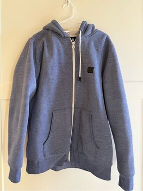 Element Men’s XL Sherpa Lined Full Zip Hoodie Blue Heavyweight Cozy Skate